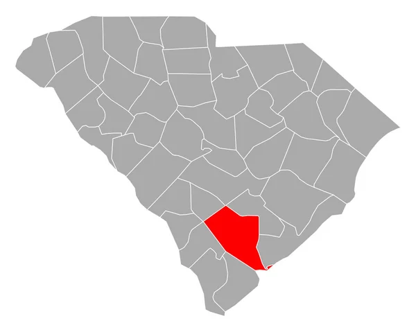 Mapa Colleton Carolina Del Sur — Archivo Imágenes Vectoriales