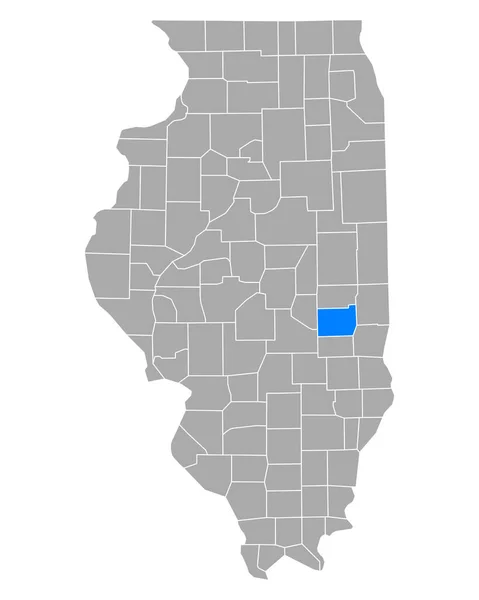 Mapa Coles Illinois — Archivo Imágenes Vectoriales