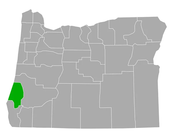 オレゴン州のコース州地図 — ストックベクタ