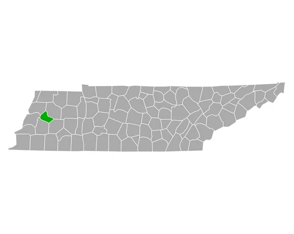 Mapa Crocketta Tennessee — Stockový vektor
