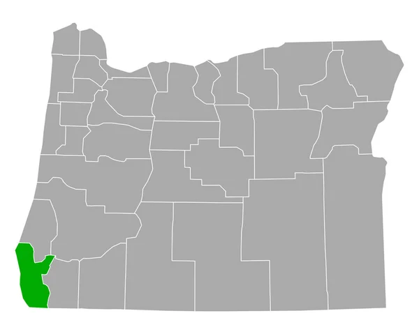 Curry Térképe Oregonban — Stock Vector