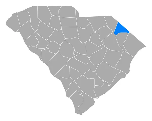 Mapa Dillon Carolina Del Sur — Archivo Imágenes Vectoriales