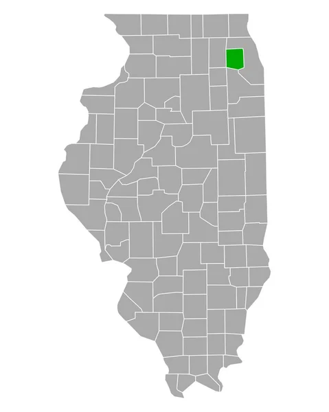 イリノイ州のデュページ地図 — ストックベクタ