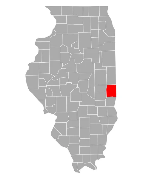 Edgar Illinois Haritası — Stok Vektör