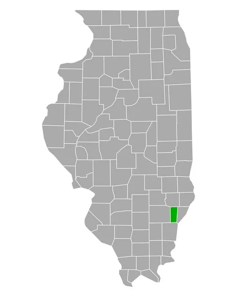Illinois Deki Edwards Haritası — Stok Vektör