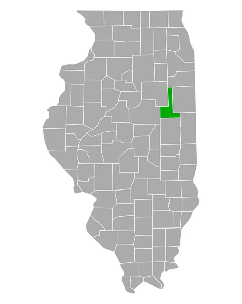 Mapa Carros Usados Illinois —  Vetores de Stock