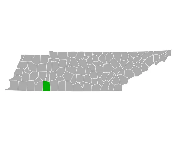 Mapa Hardinu Tennessee — Stockový vektor