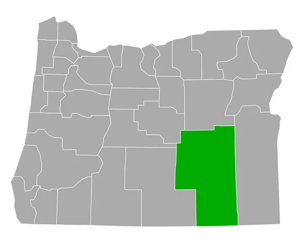 Kaart Van Harney Oregon — Stockvector