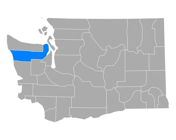 Mapa Jefferson Washington — Vector de stock