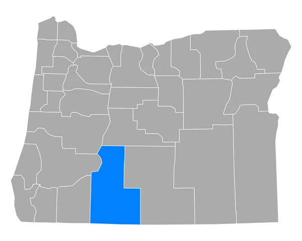 Oregon Daki Klamath Haritası — Stok Vektör