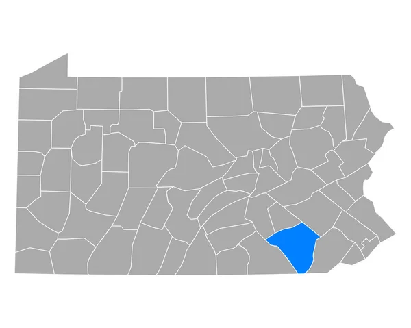 Karte Von Lancaster Pennsylvania — Stockvektor