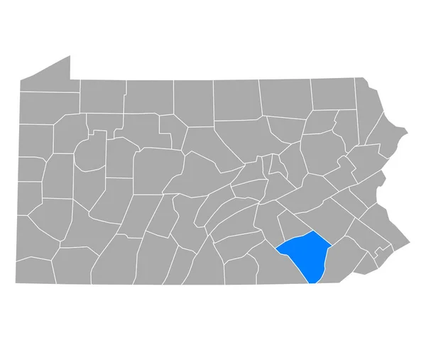 Mapa Lancasteru Pensylwanii — Wektor stockowy