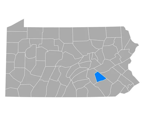 Kaart Van Libanon Pennsylvania — Stockvector