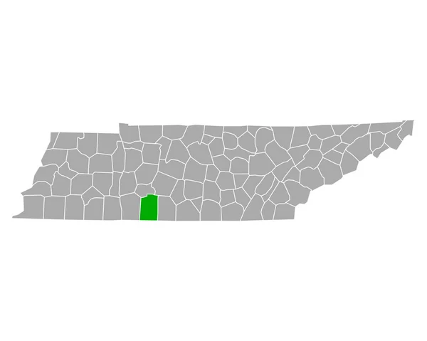 テネシー州のローレンス地図 — ストックベクタ