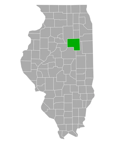 Mapa Livingston Illinois —  Vetores de Stock