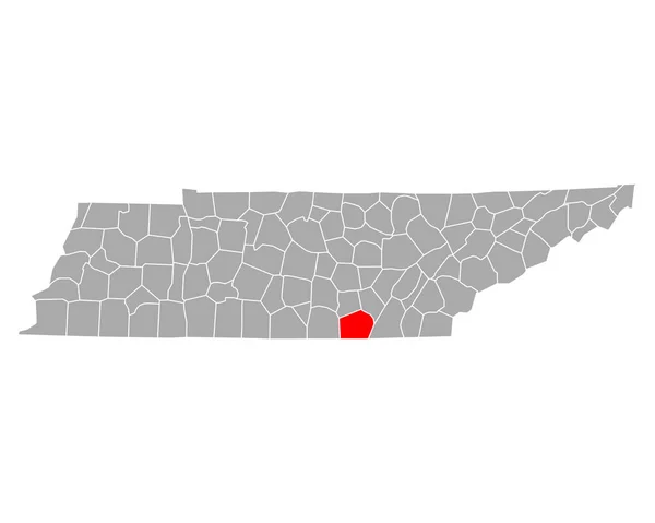 Χάρτης Του Marion Στο Tennessee — Διανυσματικό Αρχείο