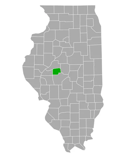 Mapa Menarda Illinois — Wektor stockowy