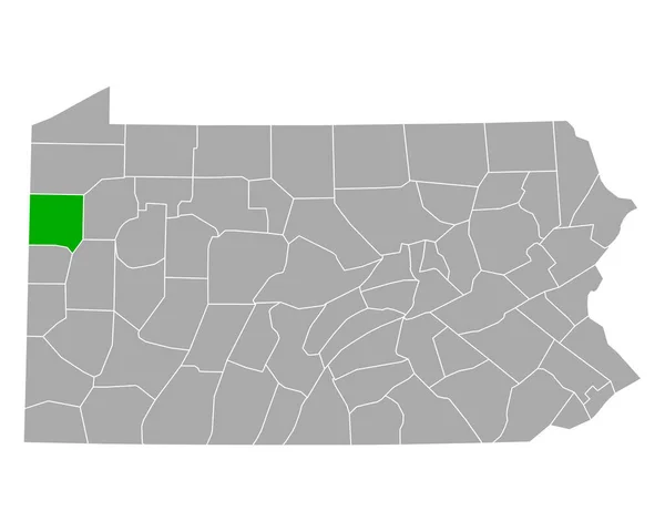 Mappa Mercer Pennsylvania — Vettoriale Stock