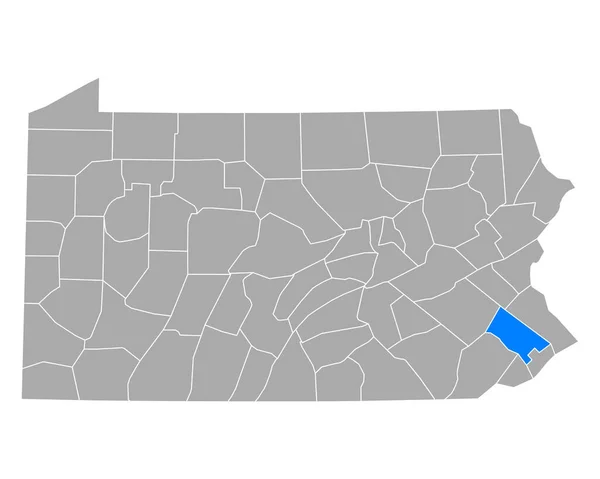 Mapa Montgomery Pensilvânia —  Vetores de Stock