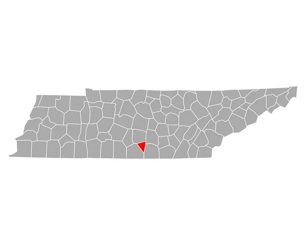 Mapa Oficinas Automóveis Tennessee — Vetor de Stock
