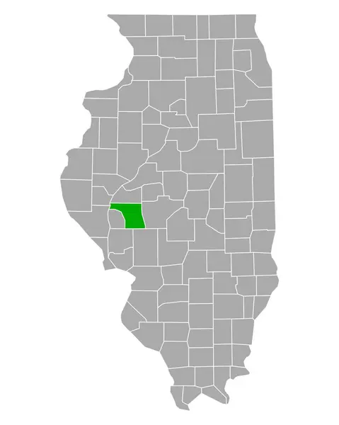 イリノイ州のモーガン地図 — ストックベクタ