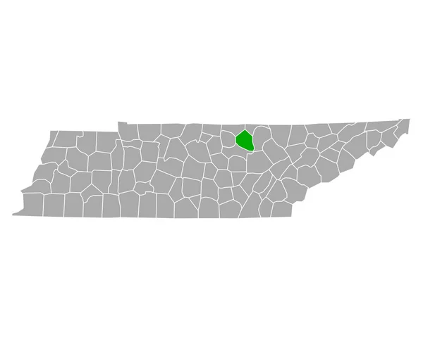 Mapa Overtonu Tennessee — Stockový vektor