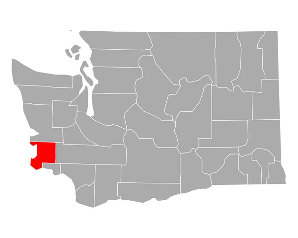 Mapa Tichého Oceánu Washingtonu — Stockový vektor