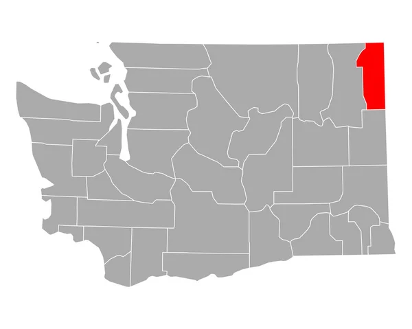 Mapa Pend Oreille Washingtonu — Stockový vektor