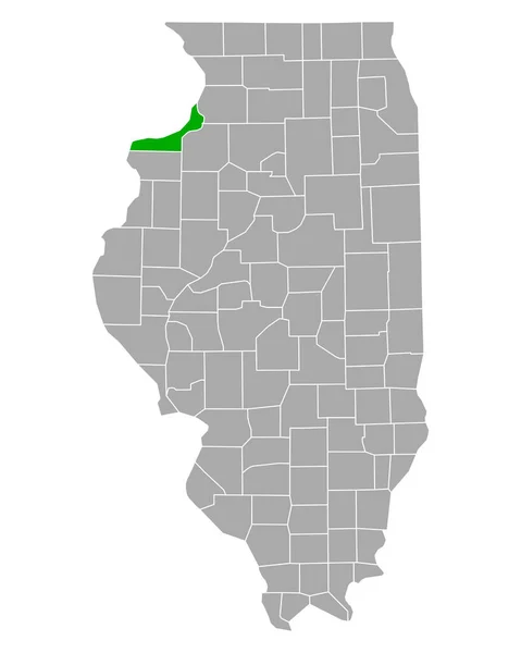 Mapa Ilha Rock Illinois — Vetor de Stock