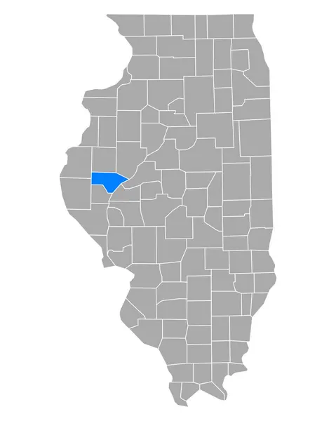 Mapa Indústria Automobilística Illinois — Vetor de Stock