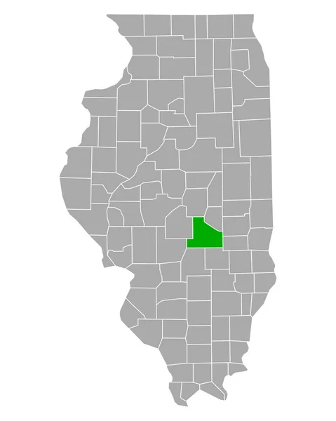 Illinois Shelby Haritası — Stok Vektör