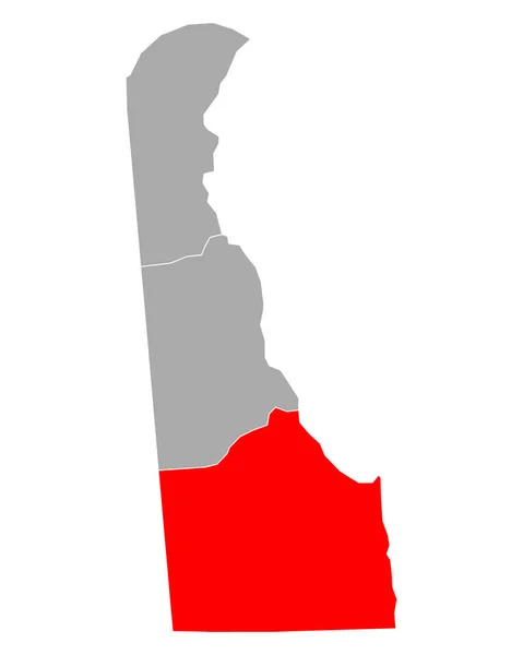 デラウェア州のサセックス地図 — ストックベクタ