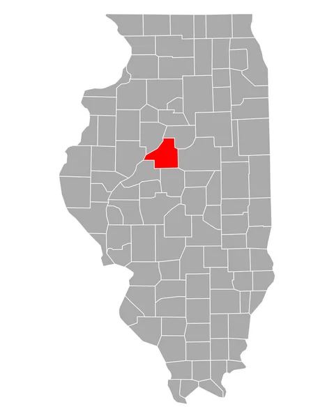 イリノイ州のタズウェル地図 — ストックベクタ