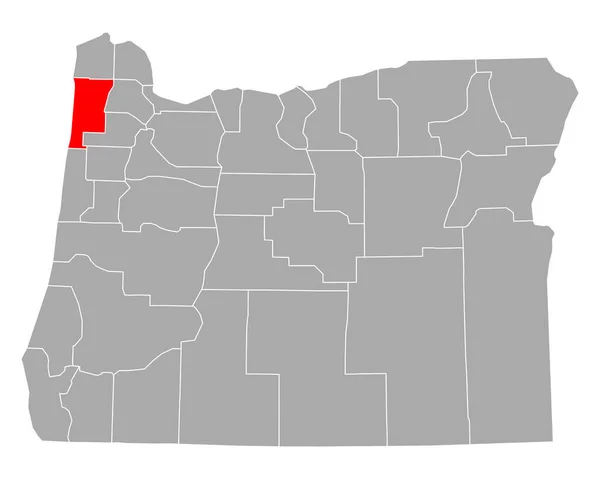 Kaart Van Tillamook Oregon — Stockvector