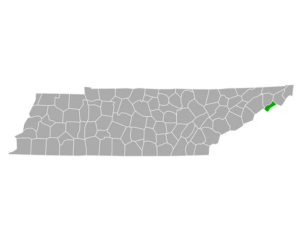 テネシー州のユニコイ州地図 — ストックベクタ