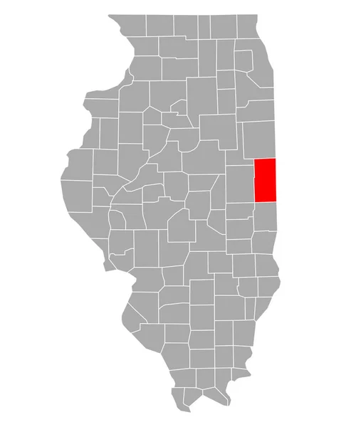 伊利诺伊州Vermilion地图 — 图库矢量图片