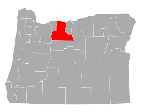 Mapa Wasco Oregon — Vector de stock