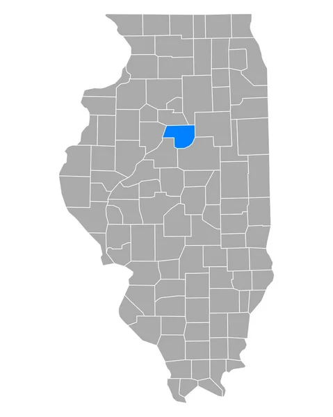 Kaart Van Woodford Illinois — Stockvector
