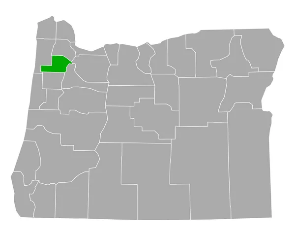 Mapa Yamhillu Oregonu — Stockový vektor