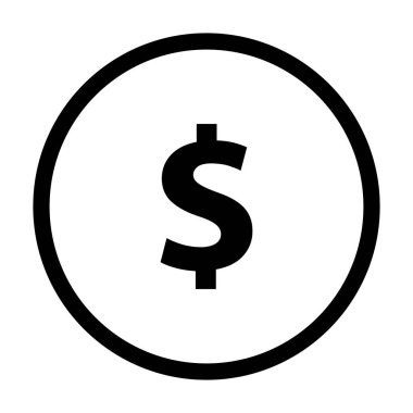 Vektör illüstrasyonu olarak dolar ve daire