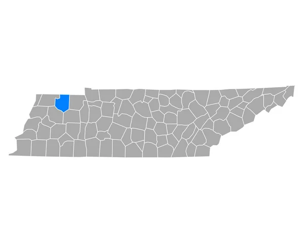 Mappa Weakley Tennessee — Vettoriale Stock