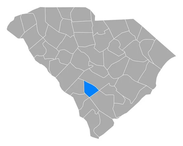 Karta Över Bamberg South Carolina — Stock vektor