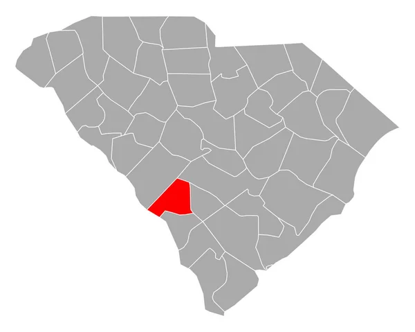 Mapa Barnwell Carolina Sul — Vetor de Stock