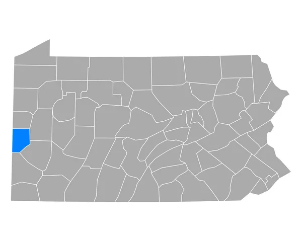 Mapa Castor Pennsylvania — Vector de stock