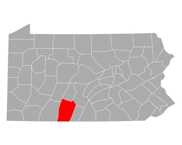 ペンシルベニア州のベドフォード地図 — ストックベクタ