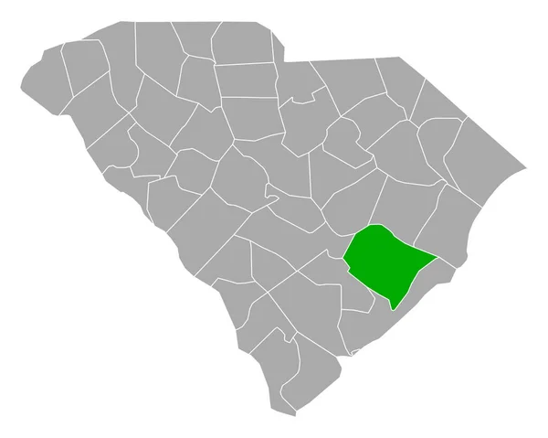 Karte Von Berkeley South Carolina — Stockvektor