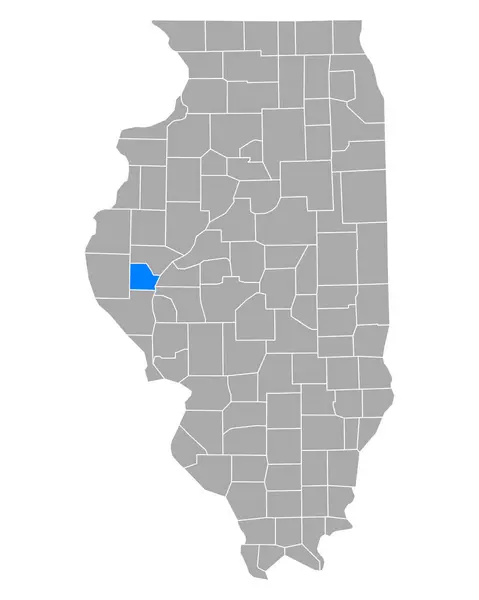 Mapa Brown Illinois — Archivo Imágenes Vectoriales