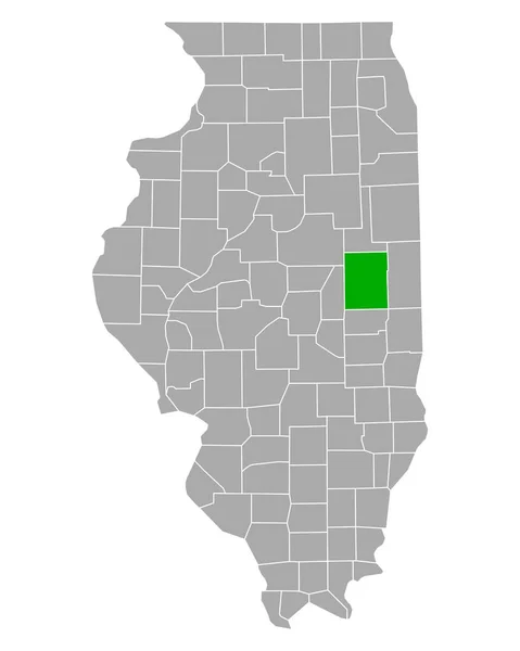 Illinois Deki Champaign Haritası — Stok Vektör