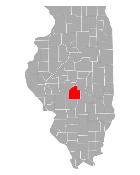 Mapa Chrześcijanina Illinois — Wektor stockowy