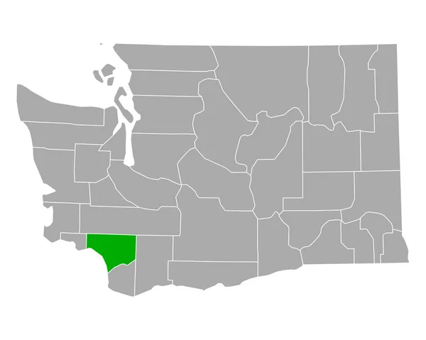 Washington Daki Cowlitz Haritası — Stok Vektör